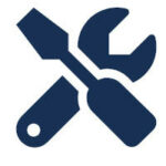 icon with wrench and screwdriver