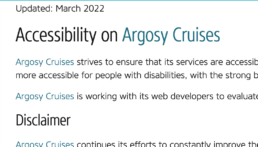 view of impersonal Accessibility page with multiple references to 
