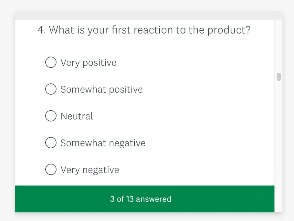 screenshot of a survey as it might appear on a webpage
